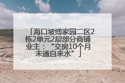 海口坡博家园二区2栋2单元2层部分商铺业主：“交房10个月未通自来水”