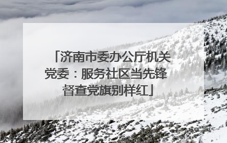 济南市委办公厅机关党委：服务社区当先锋 督查党旗别样红