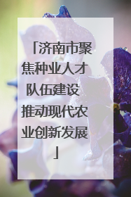 济南市聚焦种业人才队伍建设 推动现代农业创新发展