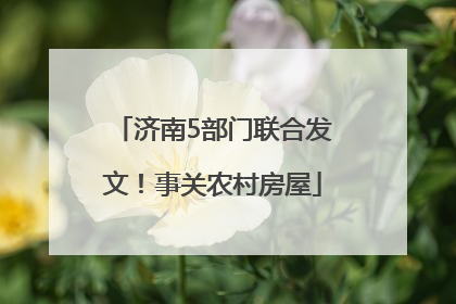 济南5部门联合发文！事关农村房屋