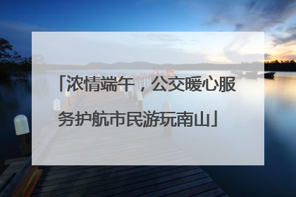 浓情端午，公交暖心服务护航市民游玩南山