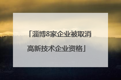 淄博8家企业被取消高新技术企业资格