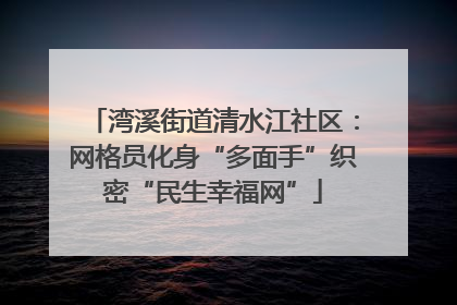 湾溪街道清水江社区：网格员化身“多面手”织密“民生幸福网”