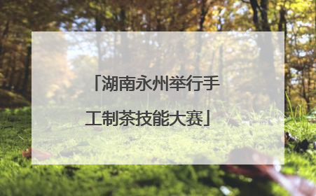 湖南永州举行手工制茶技能大赛