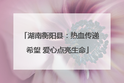 湖南衡阳县：热血传递希望 爱心点亮生命