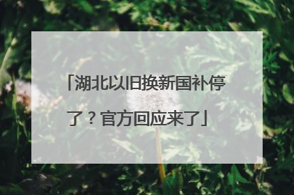 湖北以旧换新国补停了？官方回应来了