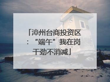 漳州台商投资区：“端午”我在岗 干劲不消减