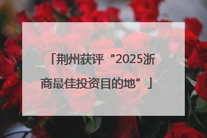 荆州获评“2025浙商最佳投资目的地”