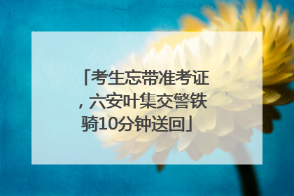 考生忘带准考证，六安叶集交警铁骑10分钟送回