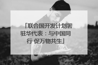 联合国开发计划署驻华代表：与中国同行 促万物共生