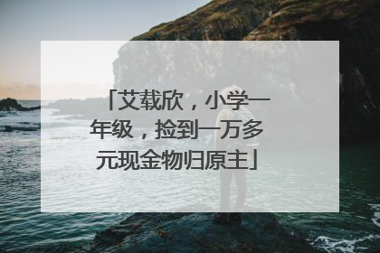 艾载欣，小学一年级，捡到一万多元现金物归原主