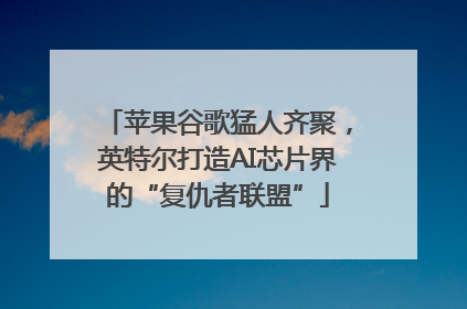 苹果谷歌猛人齐聚，英特尔打造AI芯片界的“复仇者联盟”
