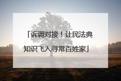 诉调对接！让民法典知识飞入寻常百姓家