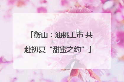 衡山：油桃上市 共赴初夏“甜蜜之约”
