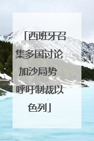 西班牙召集多国讨论加沙局势 呼吁制裁以色列
