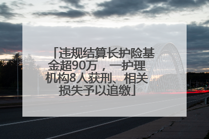 违规结算长护险基金超90万，一护理机构8人获刑、相关损失予以追缴