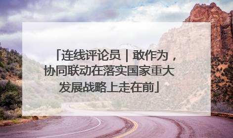 连线评论员｜敢作为，协同联动在落实国家重大发展战略上走在前