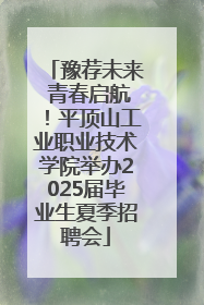 豫荐未来 青春启航！平顶山工业职业技术学院举办2025届毕业生夏季招聘会