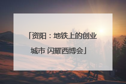 资阳：地铁上的创业城市 闪耀西博会