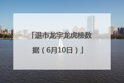 退市龙宇龙虎榜数据（6月10日）