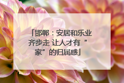 邯郸：安居和乐业齐步走 让人才有“家”的归属感
