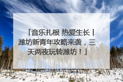 音乐扎根 热爱生长丨潍坊新青年攻略来袭，三天两夜玩转潍坊！