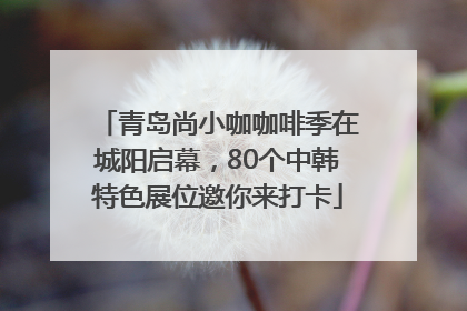 青岛尚小咖咖啡季在城阳启幕，80个中韩特色展位邀你来打卡