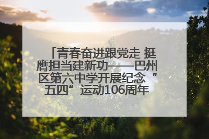 青春奋进跟党走 挺膺担当建新功——巴州区第六中学开展纪念“五四”运动106周年主题团日活动暨新团员入团仪式