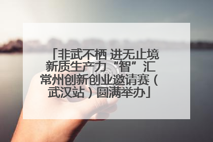 非武不栖 进无止境 新质生产力“智”汇常州创新创业邀请赛（武汉站）圆满举办
