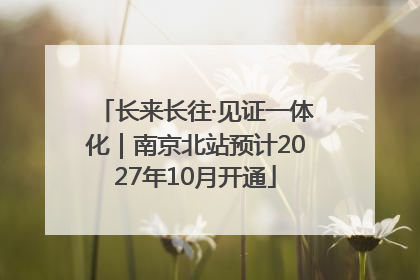 长来长往·见证一体化｜南京北站预计2027年10月开通