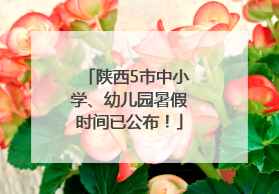 陕西5市中小学、幼儿园暑假时间已公布！