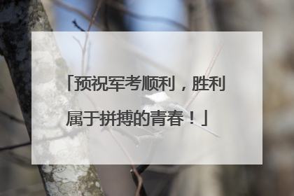 预祝军考顺利，胜利属于拼搏的青春！