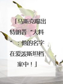 马斯克曝出特朗普“大料”：他的名字在爱泼斯坦档案中！