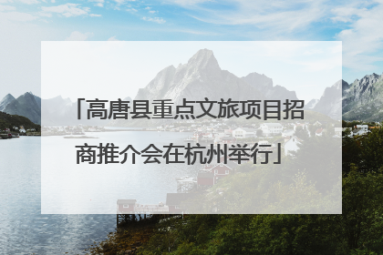 高唐县重点文旅项目招商推介会在杭州举行