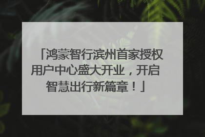 鸿蒙智行滨州首家授权用户中心盛大开业，开启智慧出行新篇章！