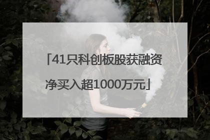 41只科创板股获融资净买入超1000万元