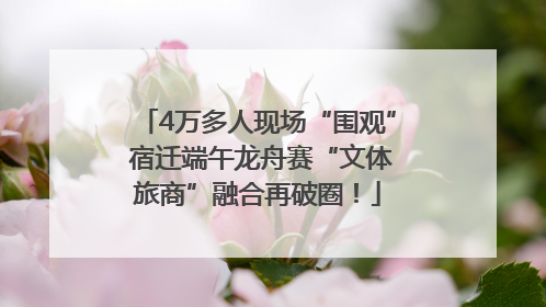 4万多人现场“围观” 宿迁端午龙舟赛“文体旅商”融合再破圈！