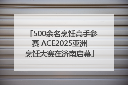 500余名烹饪高手参赛 ACE2025亚洲烹饪大赛在济南启幕
