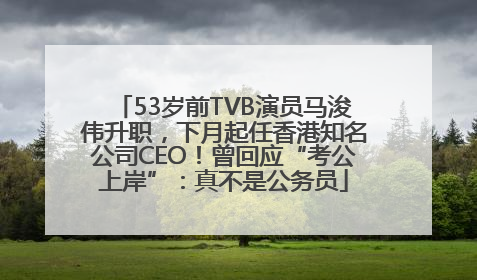 53岁前TVB演员马浚伟升职，下月起任香港知名公司CEO！曾回应“考公上岸”：真不是公务员